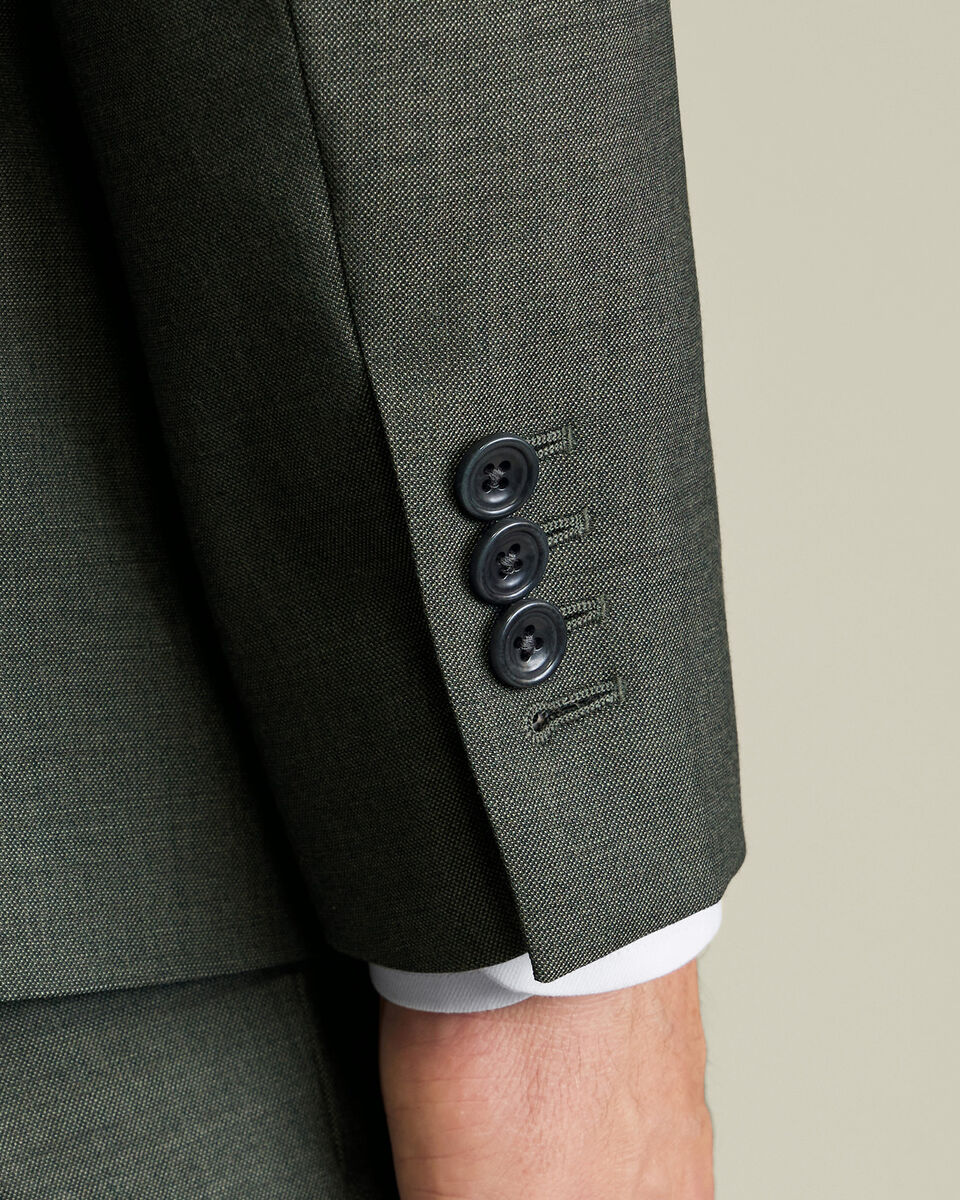 Double Breasted Ultimate Performance Sharkskin Suit Jacket – Sage Green