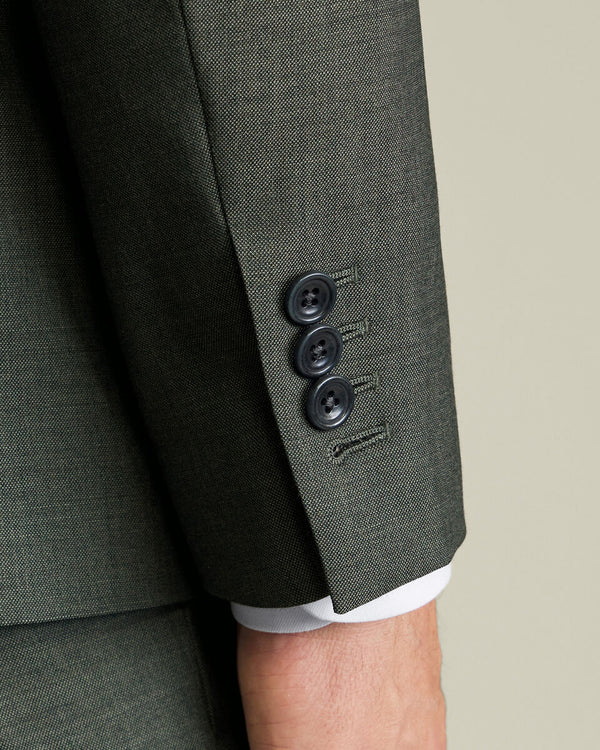 Double Breasted Ultimate Performance Sharkskin Suit Jacket – Sage Green