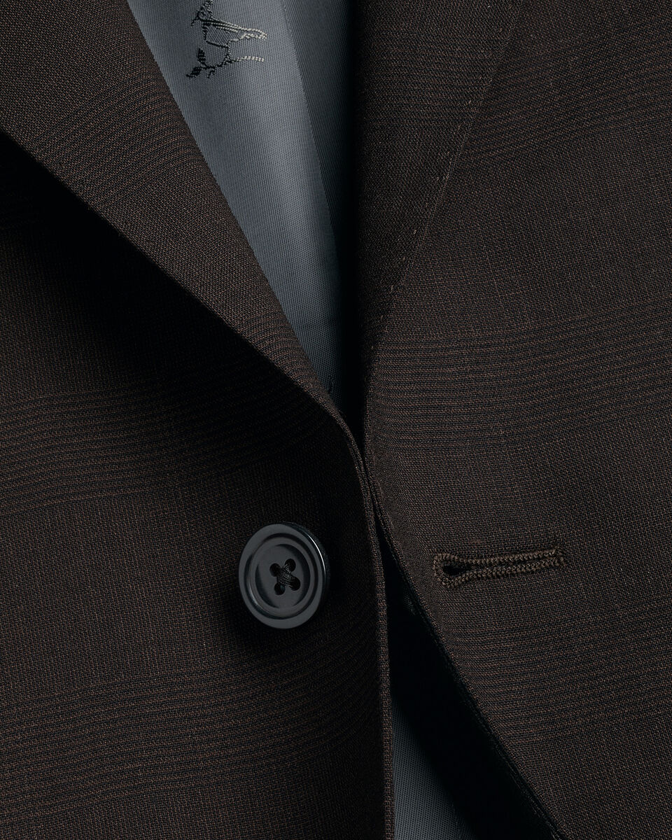 Ultimate Performance Prince of Wales Suit Jacket - Chocolate Brown Secondary image