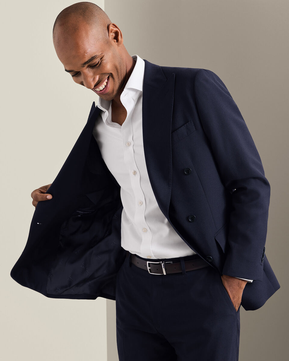 Double Breasted Ultimate Performance Suit Jacket - Dark Navy Main image