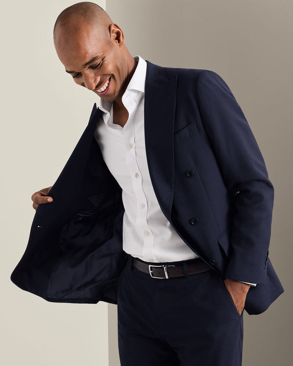 Double Breasted Ultimate Performance Suit Jacket - Dark Navy