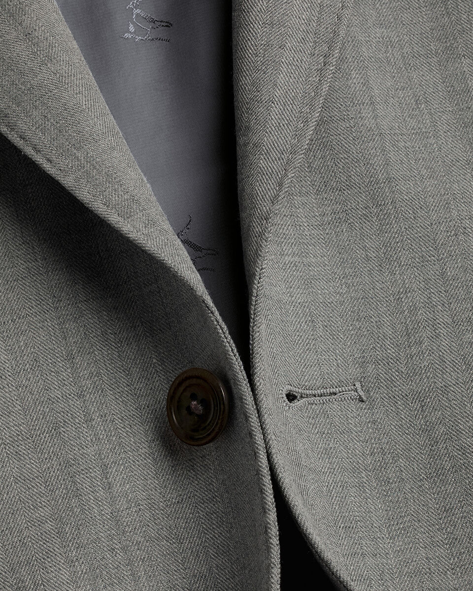 Ultimate Performance Herringbone Suit Jacket - Grey Secondary image
