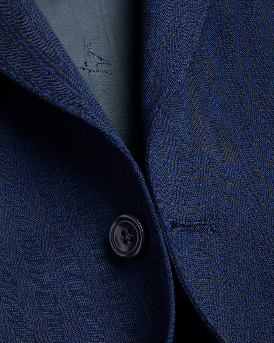 Ultimate Performance Herringbone Suit Jacket - Royal Blue