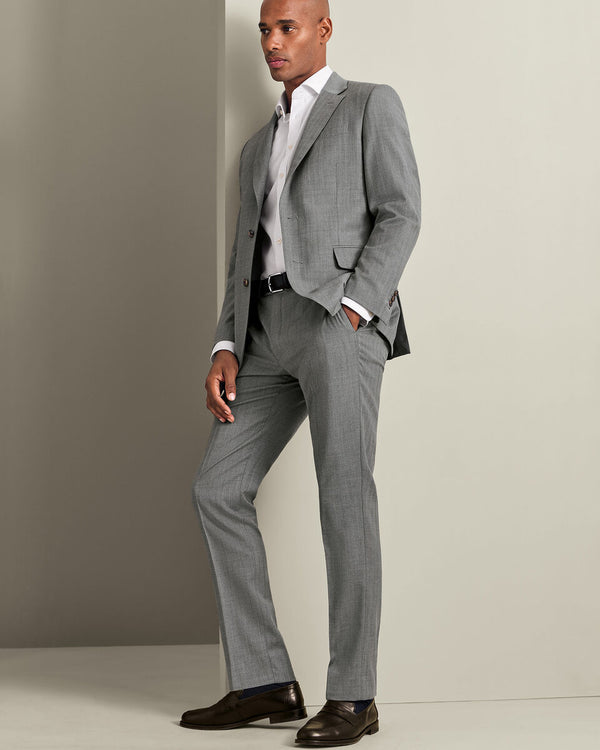 Ultimate Performance Herringbone Suit Pants - Grey