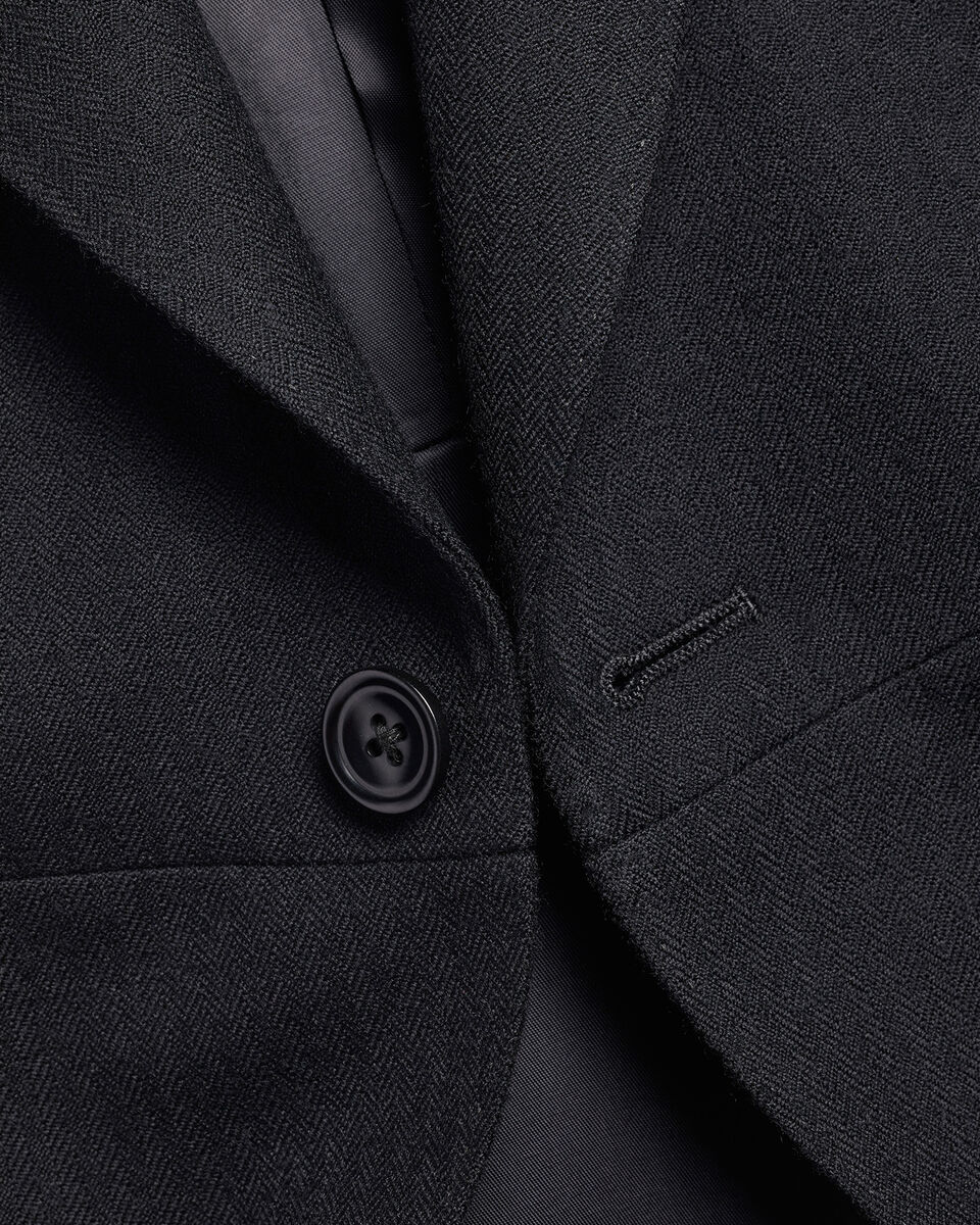 Morning Suit Tail Coat - Black Herringbone