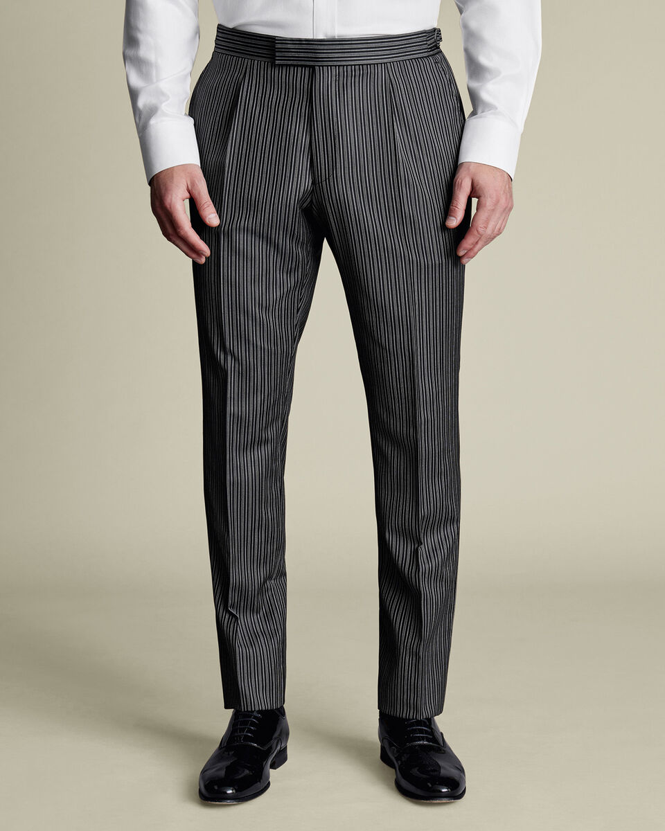 Stripe Morning Suit Pants - Black