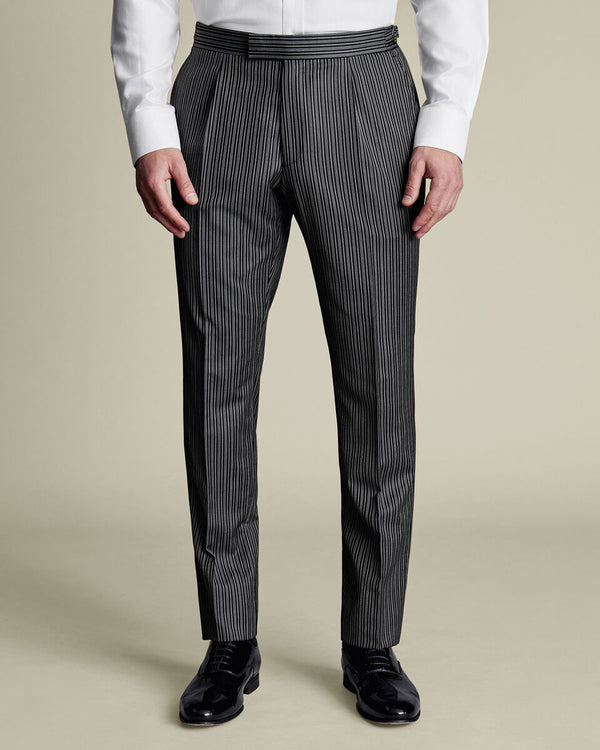 Stripe Morning Suit Pants - Black
