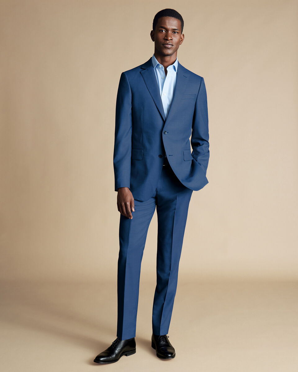 Ultimate Performance Sharkskin Suit Jacket - Indigo Blue