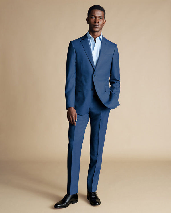 Ultimate Performance Sharkskin Suit Jacket - Indigo Blue