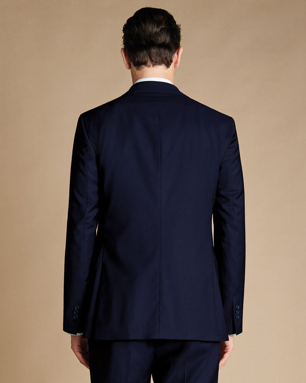 Double Breasted Italian Luxury Suit Jacket - Dark Navy