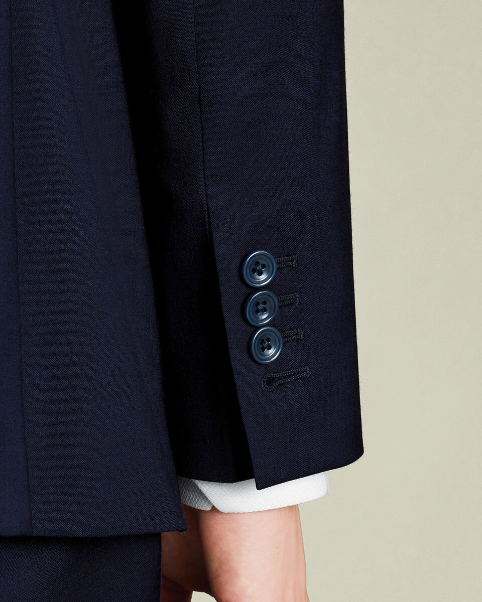 Double Breasted Italian Luxury Suit Jacket - Dark Navy
