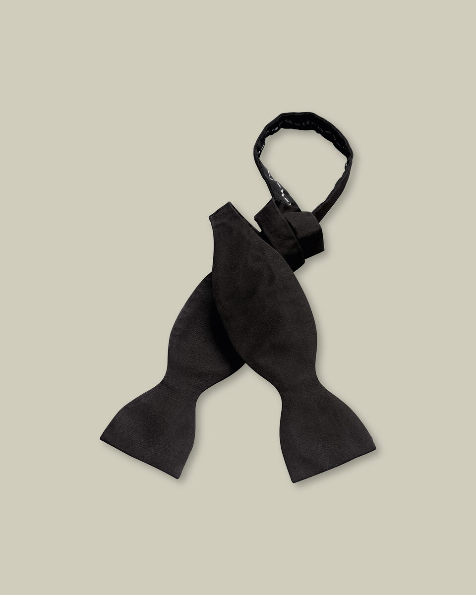 Silk Barathea Self-Tie Bow Tie - Black Main image