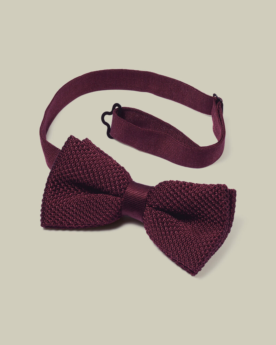 Knitted Bow Tie - Burgundy