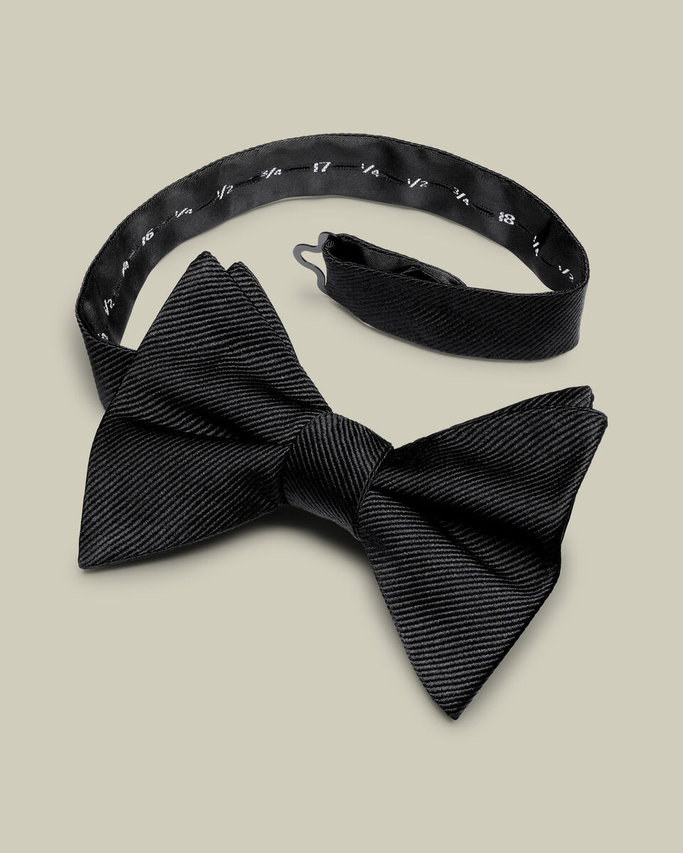 Silk Ready-Tied 8cm Bow Tie - Black Main image