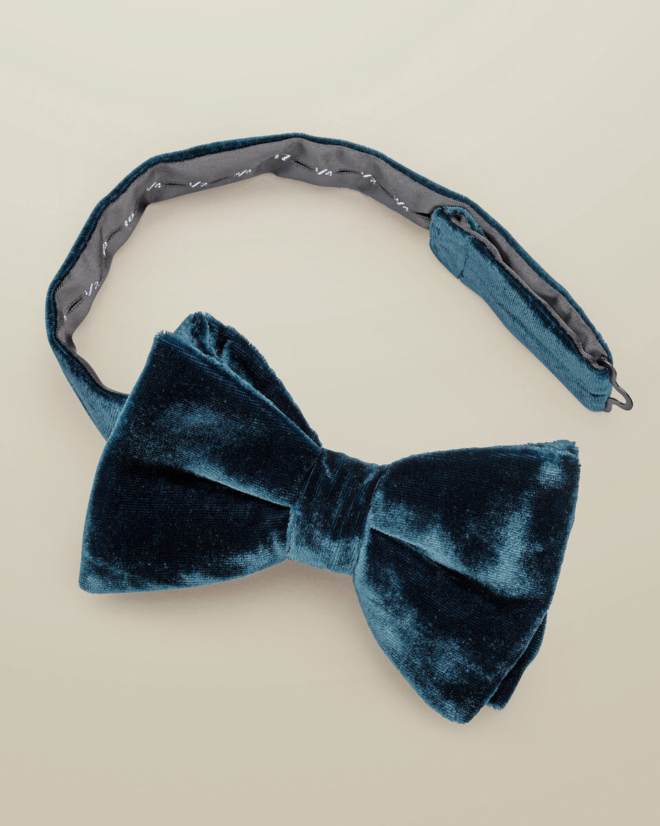 Velvet Bow Tie - Teal Green Main image