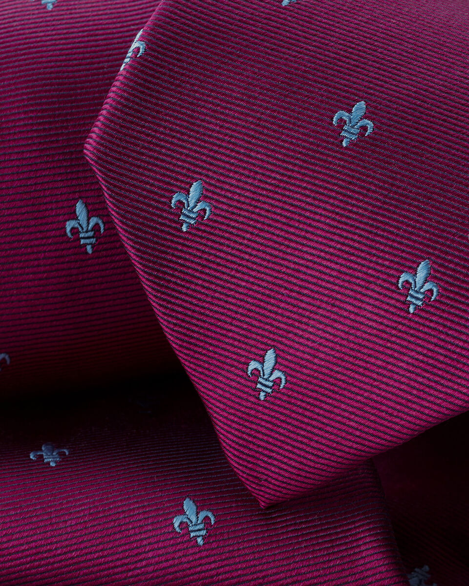 Silk Fleur de Lys Tie - Blackberry Purple