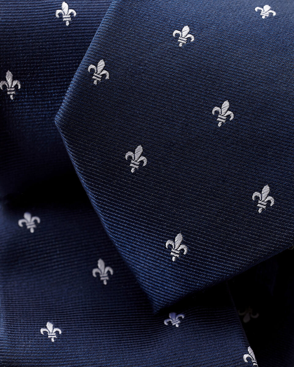 Silk Fleur de Lys Tie - French Blue Secondary image