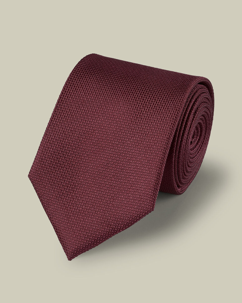 Silk Tie - Burgundy Red Main image