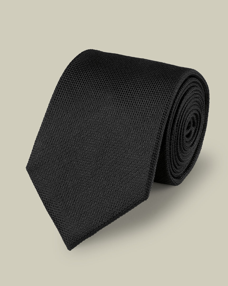 Silk Textured Tie - Black