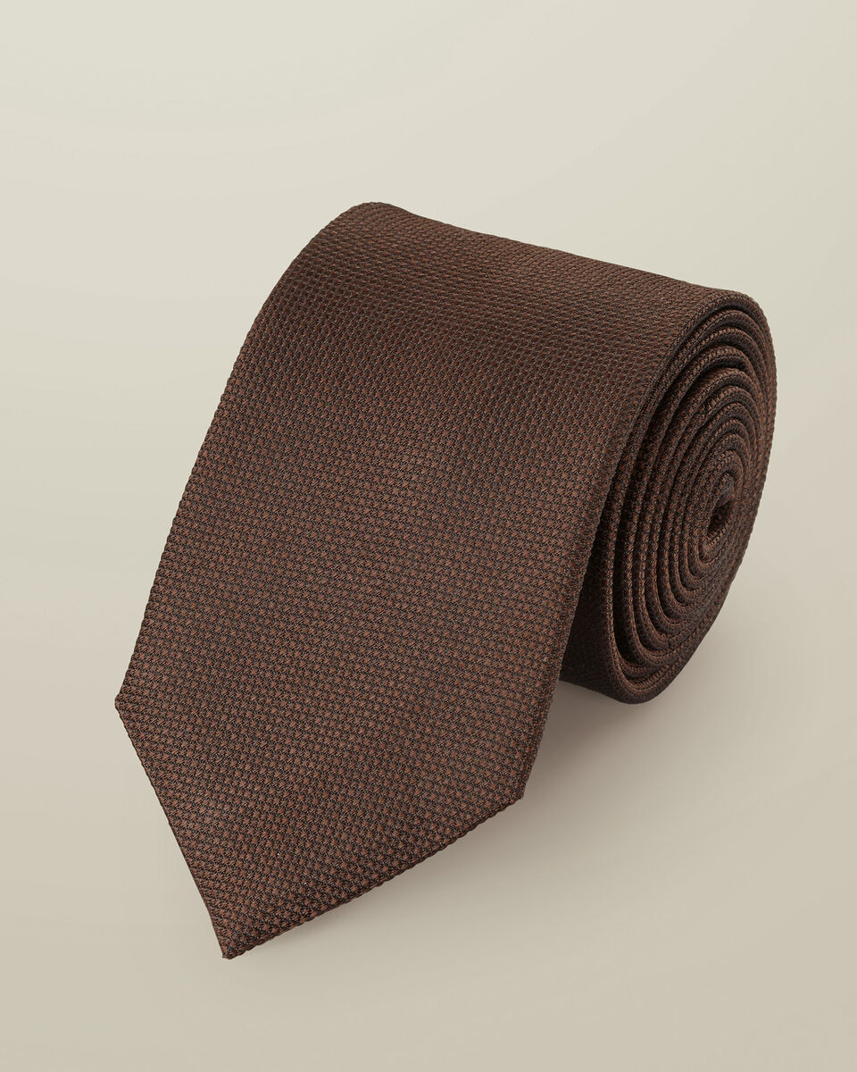 Silk Textured Tie - Chocolate Brown Main image