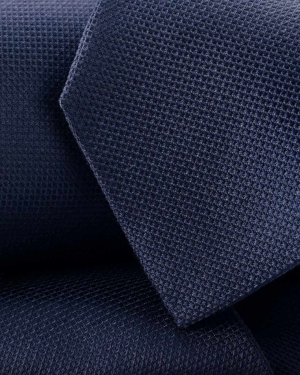 Silk Textured Tie - Navy