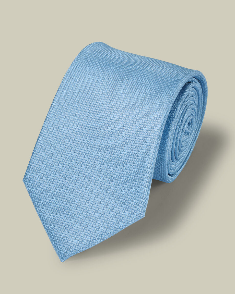 Silk Textured Tie - Sky Blue Main image
