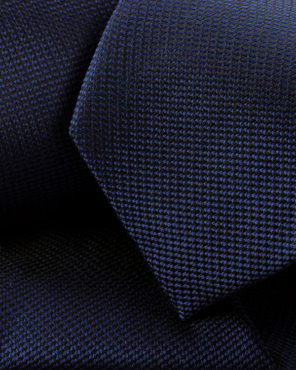 Silk Textured Slim Tie - French Blue