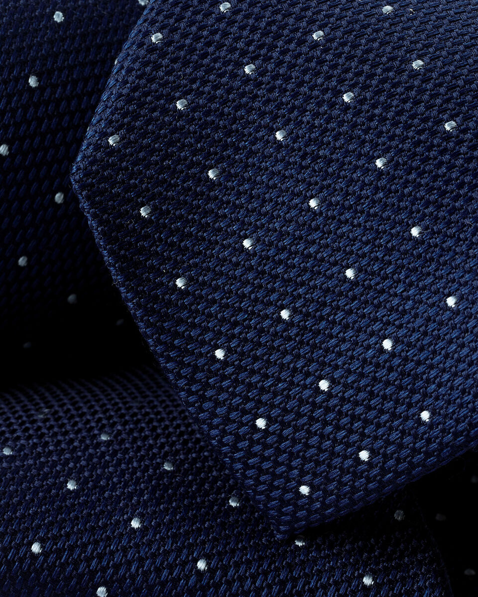 Silk Spot Tie - Petrol Blue & Light Blue