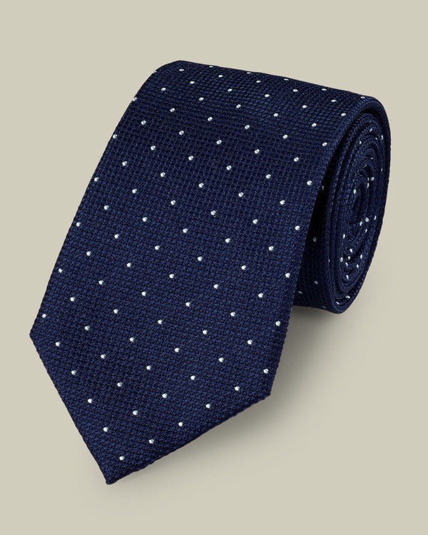 Silk Spot Tie - Petrol Blue & Light Blue