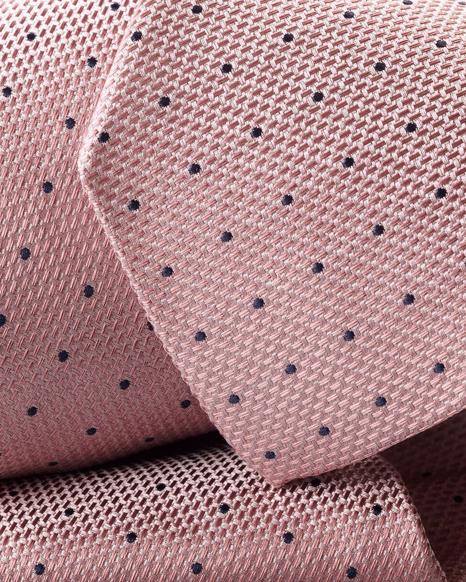 Silk Spot Tie - Pink & Navy