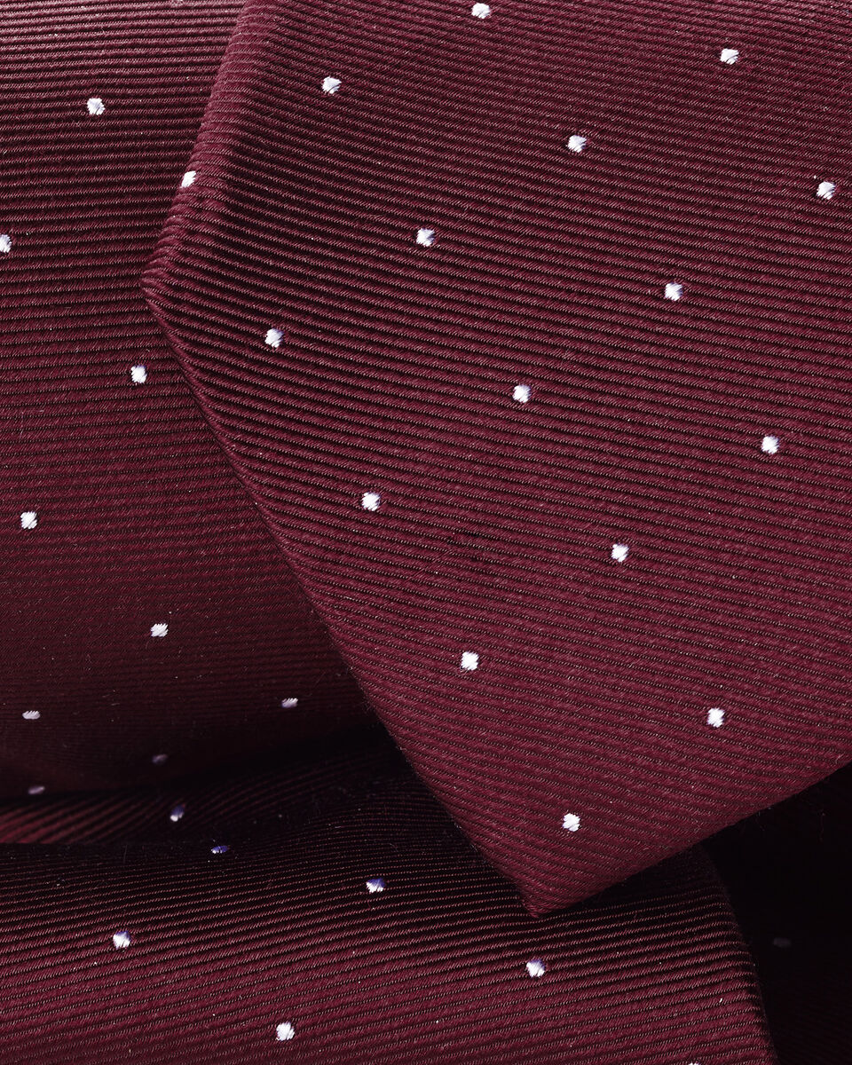 Silk Spot Tie - Maroon Red Secondary image