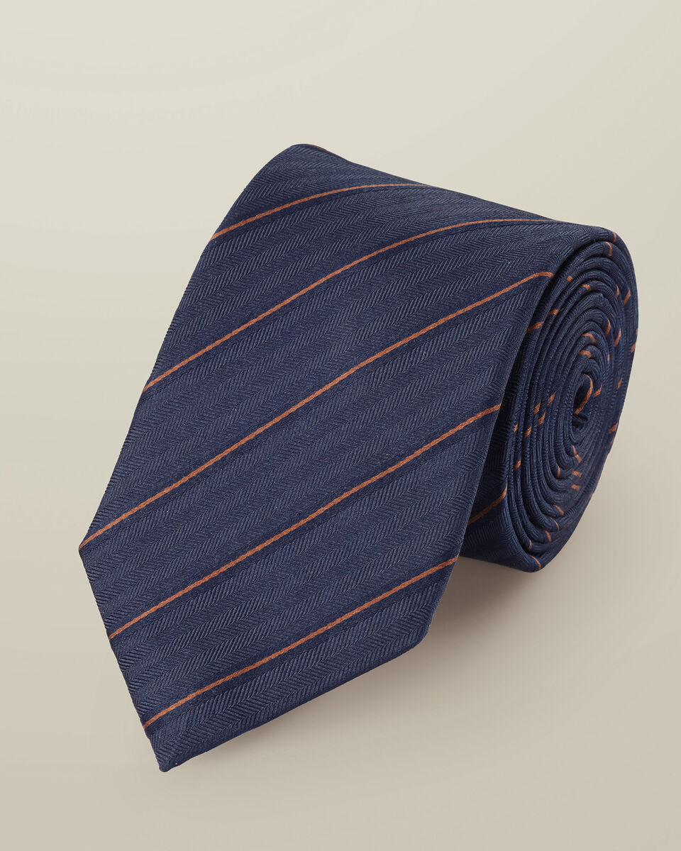 Silk Stripe Tie - Royal Blue Main image