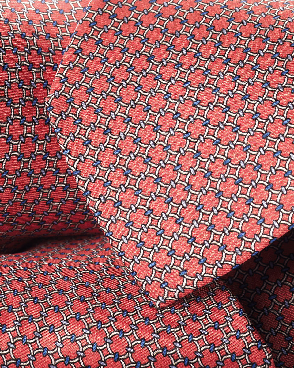 Silk Printed Tie - Coral Pink