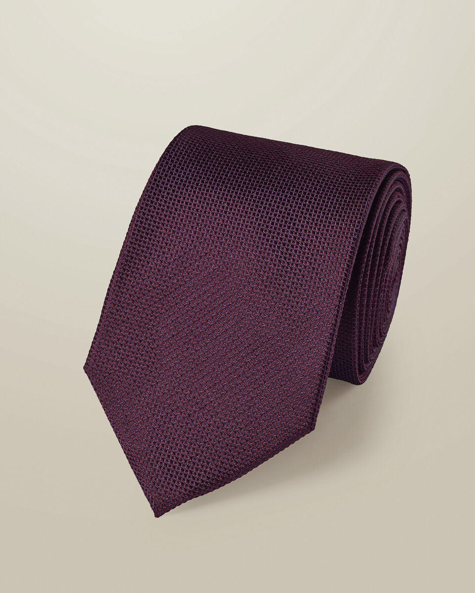 Silk Textured Tie - Blackberry Purple Main image