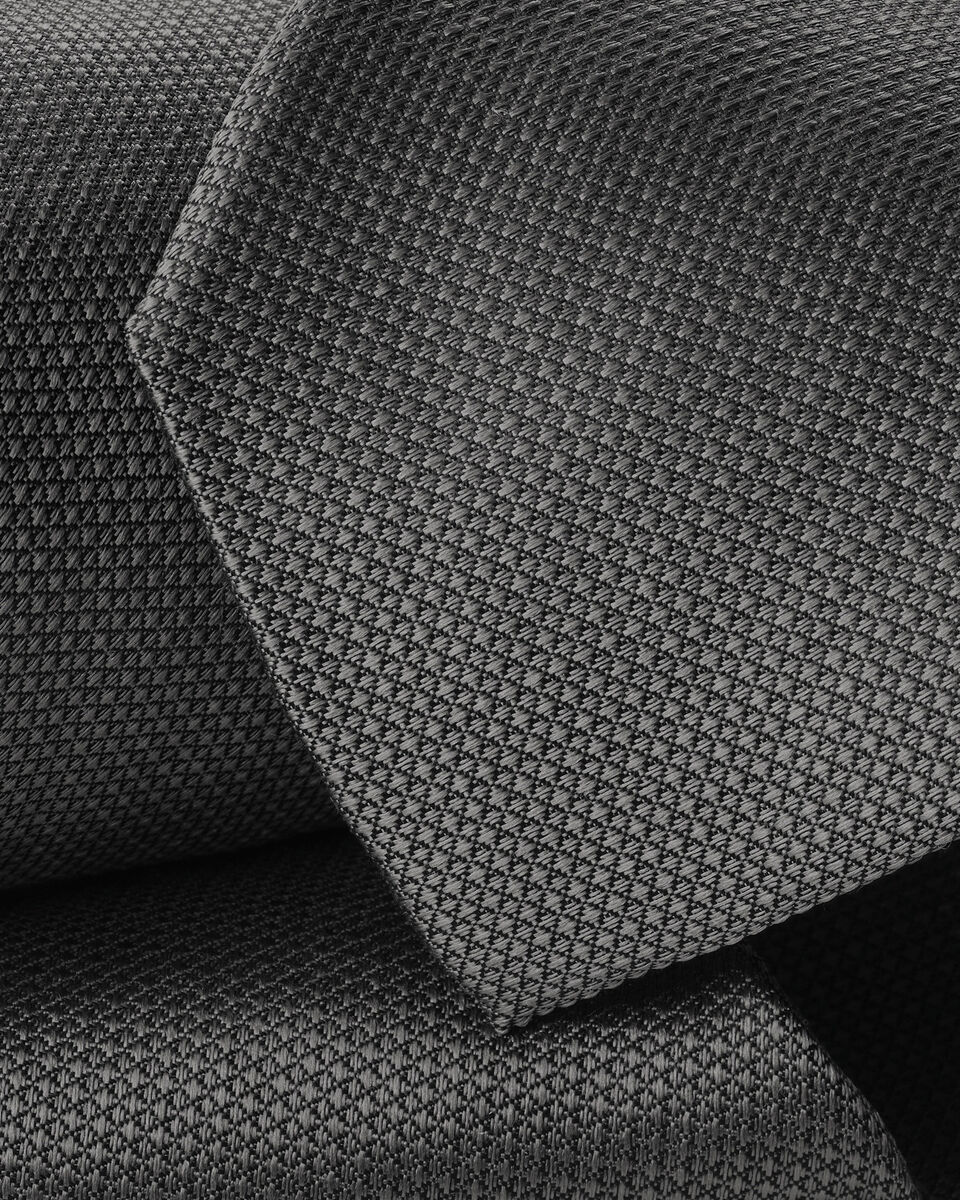 Silk Textured Tie - Charcoal Gray