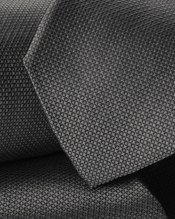 Silk Textured Tie - Charcoal Gray