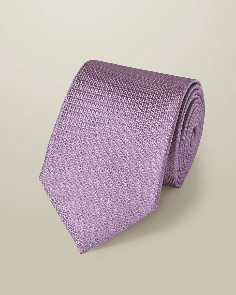 Silk Textured Tie - Lilac Main image