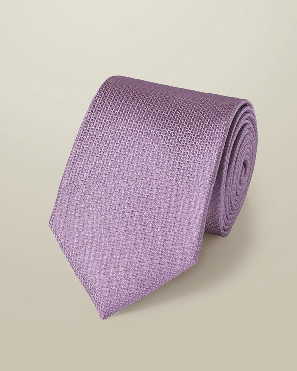 Silk Textured Tie - Lilac