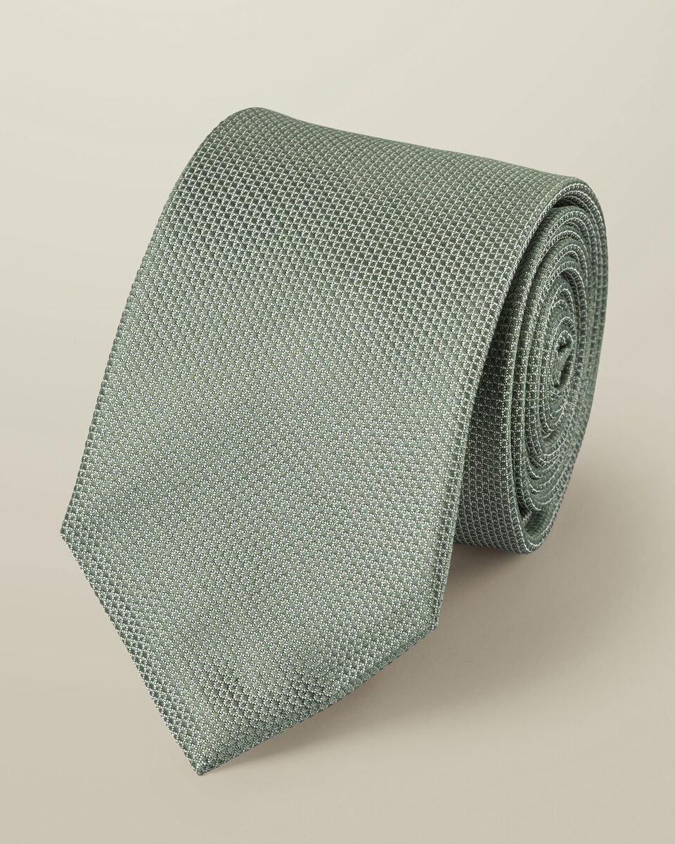 Silk Textured Tie – Sage Green