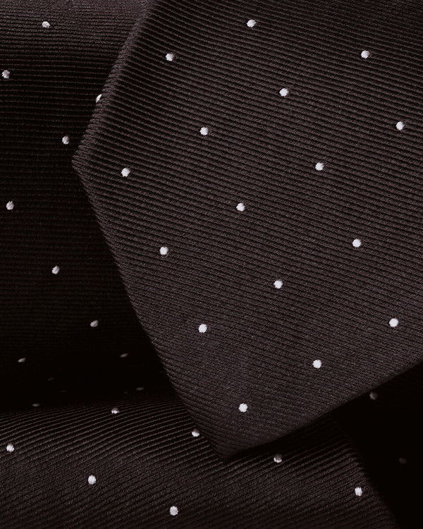 Silk Spot Tie - Chocolate Brown