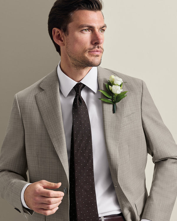 Silk Spot Tie - Chocolate Brown