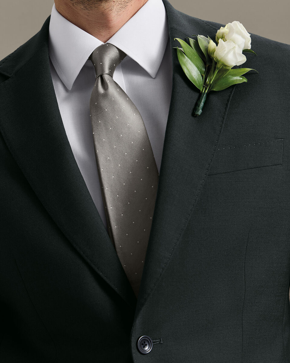 Silk Spot Tie - Grey