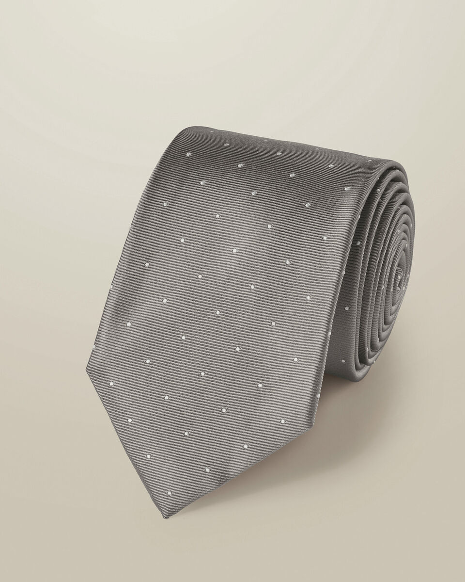 Silk Spot Tie - Grey Main image