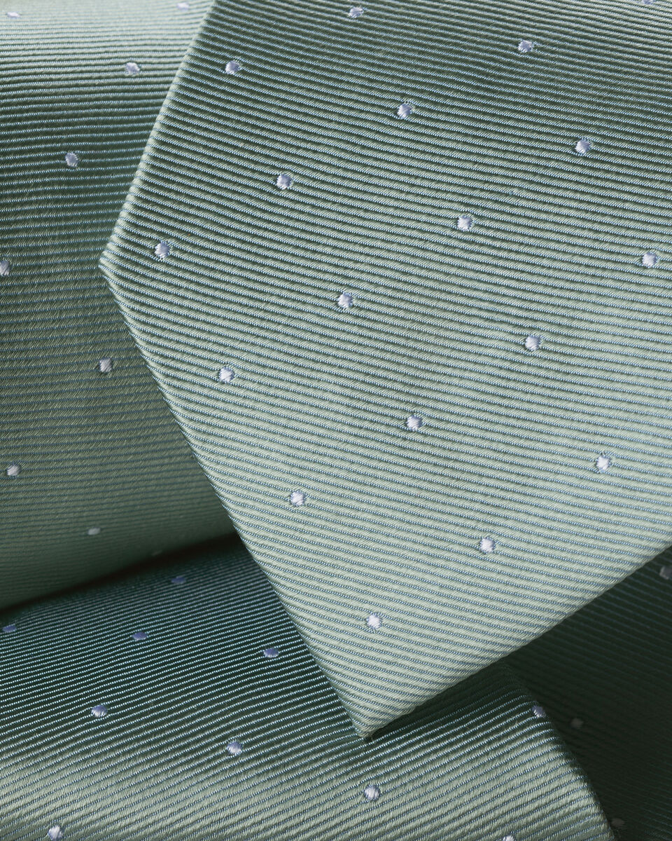 Silk Spot Tie – Teal Green