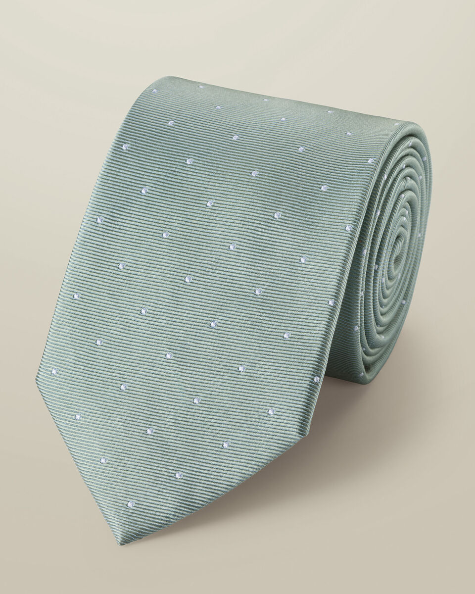 Silk Spot Tie – Teal Green Main image