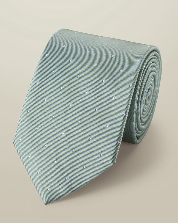 Silk Spot Tie – Teal Green