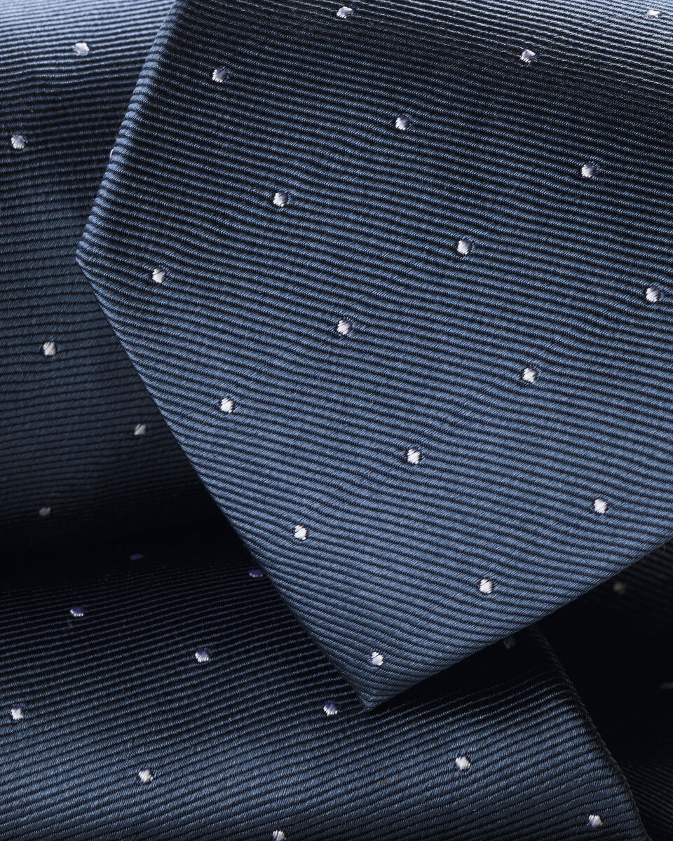 Silk Spot Tie – Steel Blue