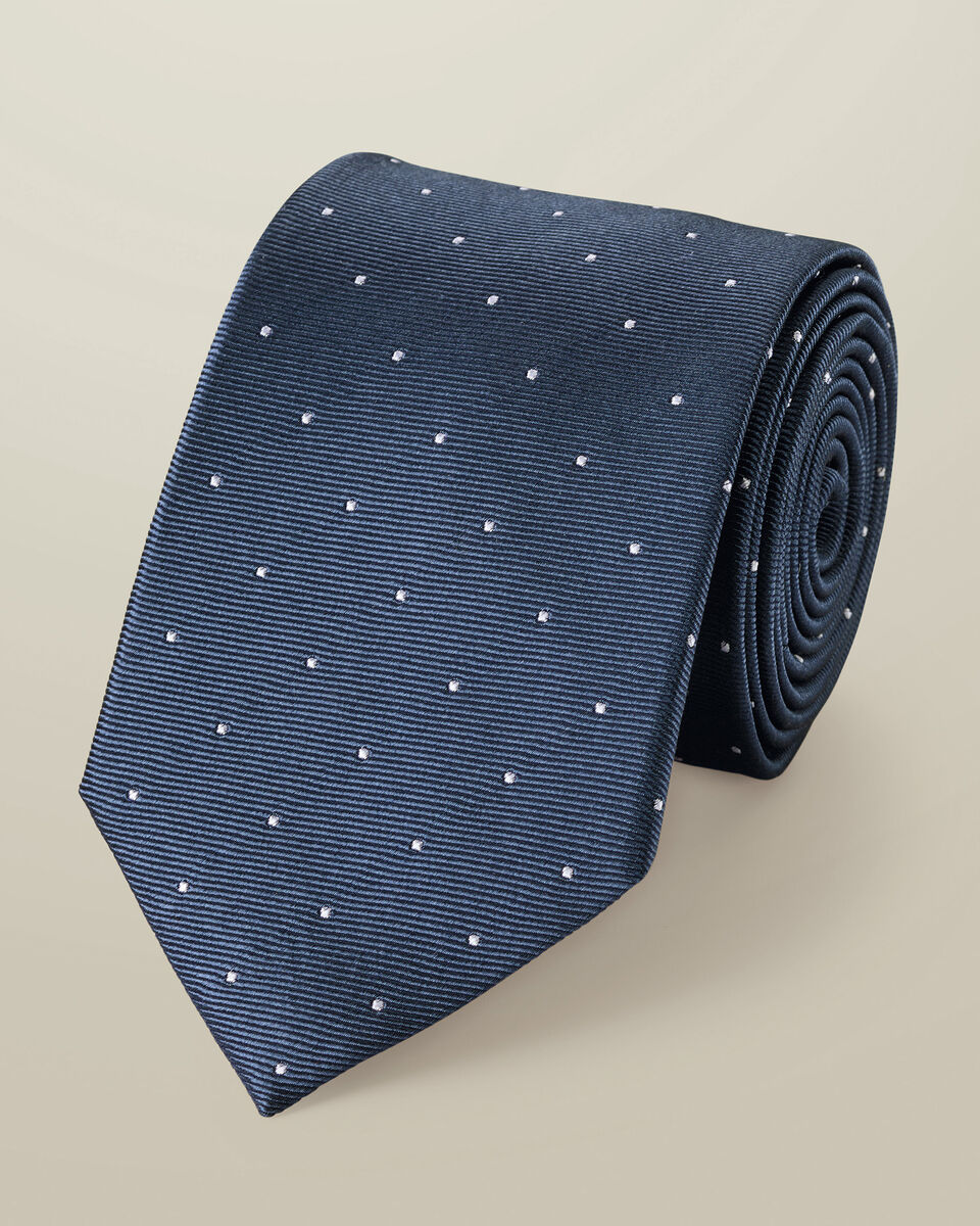 Silk Spot Tie – Steel Blue Main image