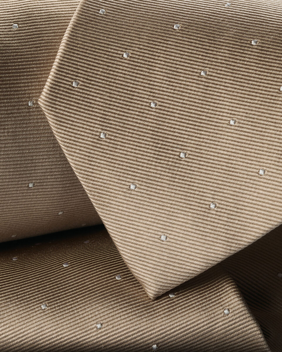 Silk Spot Tie – Tan
