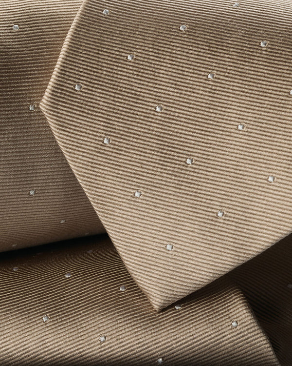 Silk Spot Tie – Tan